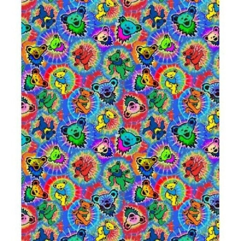 New Splash Grateful Dead Dancing Bears Plush Throw Gift Blanket Fleece Vibrant